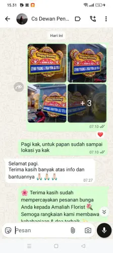 Testimonial Papan Bunga Pernikahan cibinong